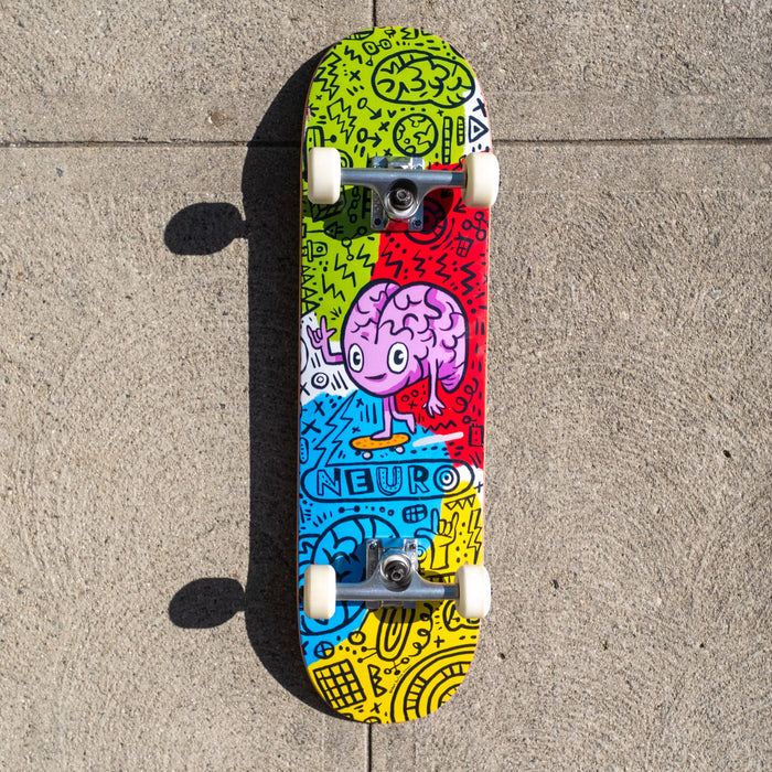 Brain Love complete skateboard, assembled and ready to ride