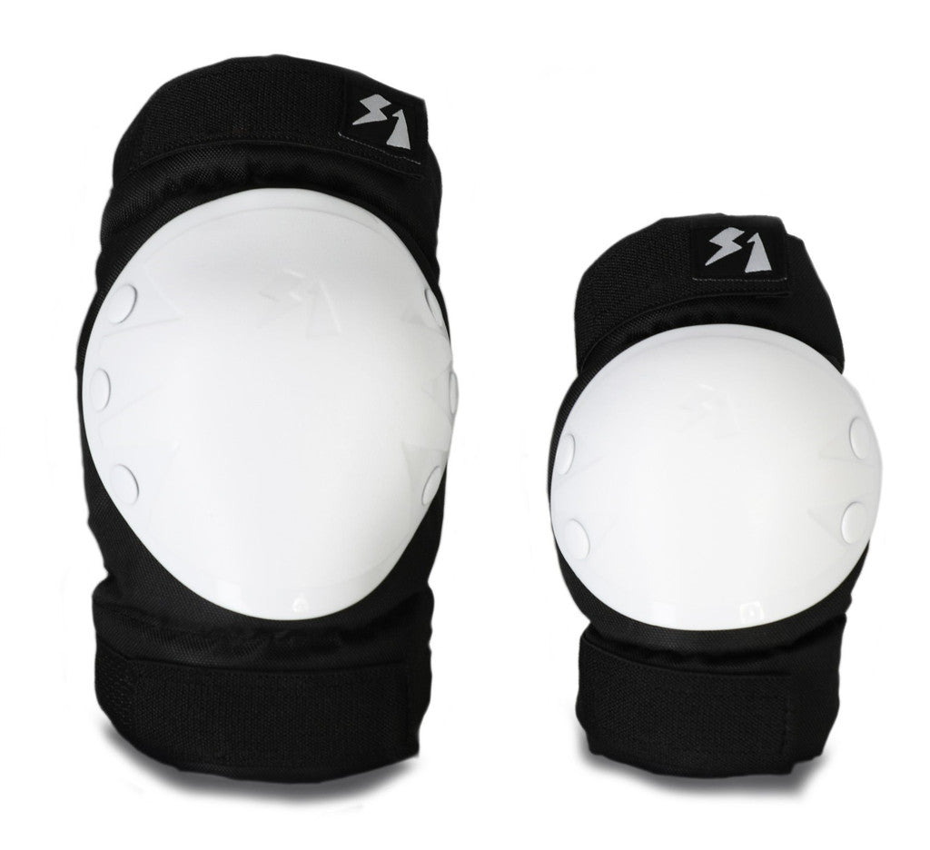 S1 Shred Pads knee and elbow pad set for kids, front view