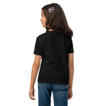 Child wearing the black Youth Neuro Handstand tee, seen from the back