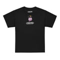 Youth Neuro Handstand tee in black, front view with the Neuro handstand brain graphic on the chest